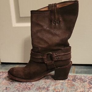 Vintage Frye Slouch Boots With Brass Ring